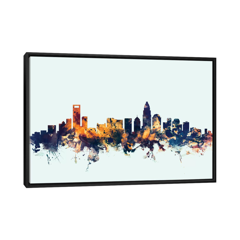 «Skyline Series» par Michael Tompsett, impression sur toile, H 32 po x l 48 po x P 1,5 po, Toile avec cadre noir