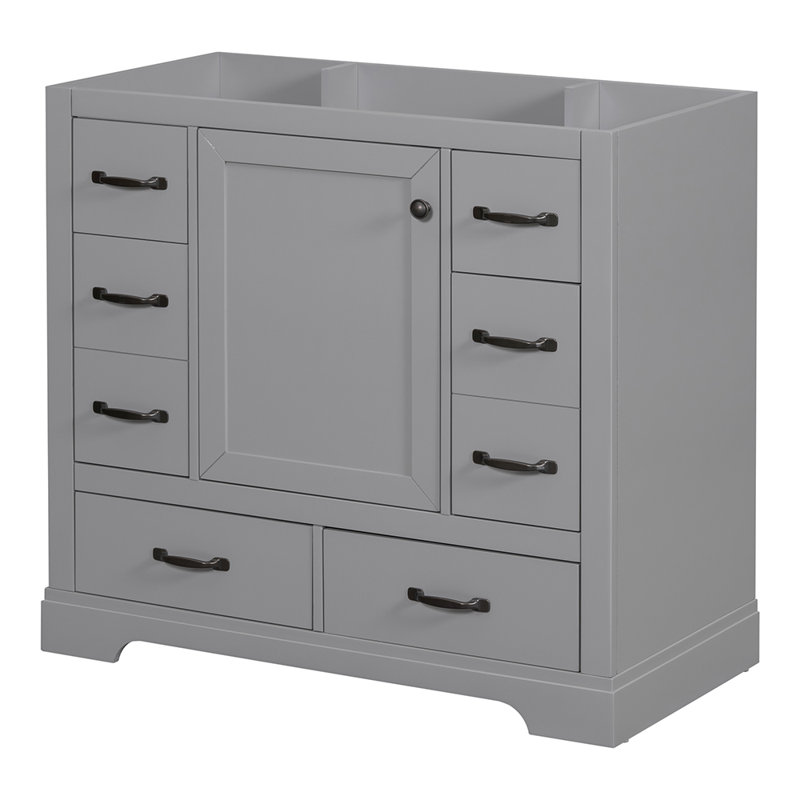 Base de meuble-lavabo simple Mushka 35,51 seulement, Noir, Gris