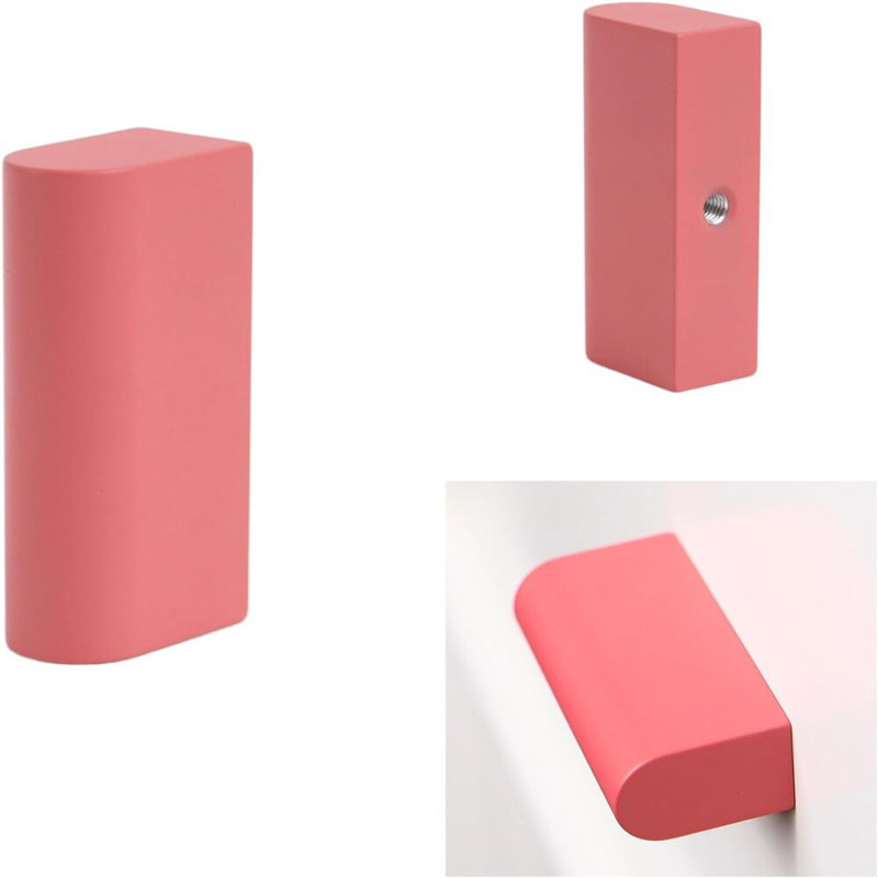 Blush Matte Aluminum Rectangular Cabinet Knob