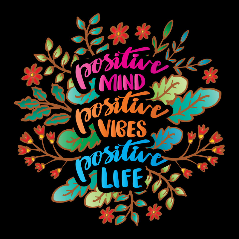 Positive Vibes by Handini_Atmodiwiryo - Wrapped Canvas Print, 30cm H x 30cm W