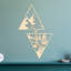 Art mural double triangulaire avec montagnes, arbres et rivière - ACM noir (46 po x 29,06 po)-827564468-827564469