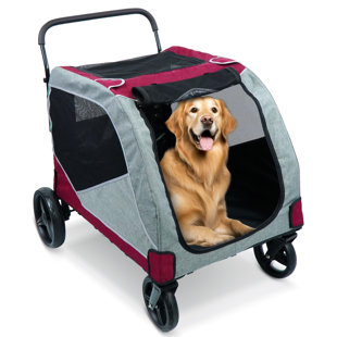 Grande poussette pour 2 chiens