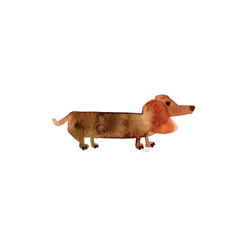 Dachshund by Sara Franklin - Wrapped Canvas Painting, 20.32 cm H x 30.48 cm W