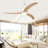 52" Solid Wood Blades Ceiling Fan, Indoor Outdoor Ceiling Fan With Light With Remote Control, Noiseless Reversible Motor, 6 Speed ,3 Color , For Patio Living Room, Bedroom, Office,Indoor.(Matte White)-528380043-528380045
