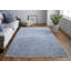 Tapis en laine noué à la main beige / viscose / gris clair / bleu classique Auni-522668988