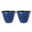 19.5"D Set Of 2 Round Cobalt Blue Faux Ceramic Pot Plastic Planter-378572066-378572062