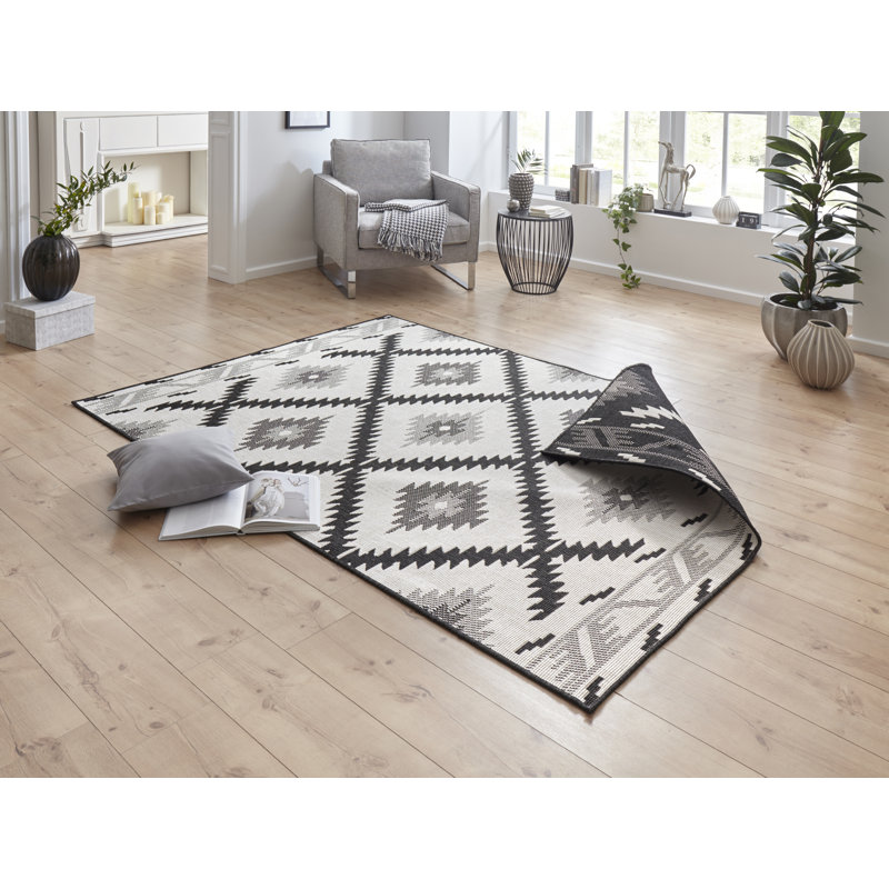 Malibu Woven Black Rug, Rectangle 160 x 230cm
