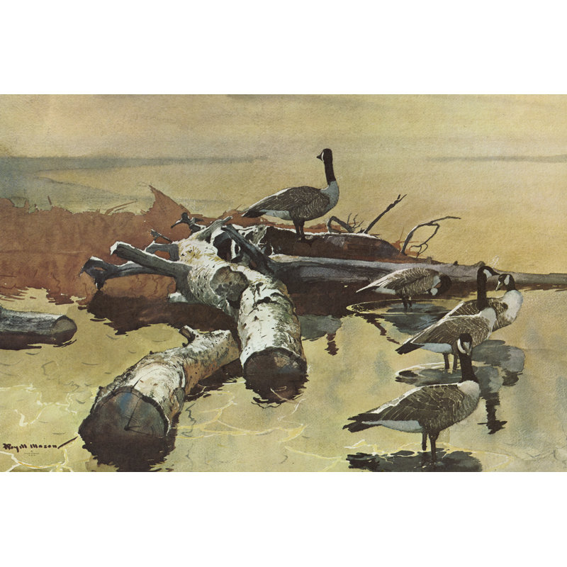 Geese On The Great Flyway 1 Piece Wrapped Canvas Wall Art, 81cm H x 122cm W x 3.8cm D