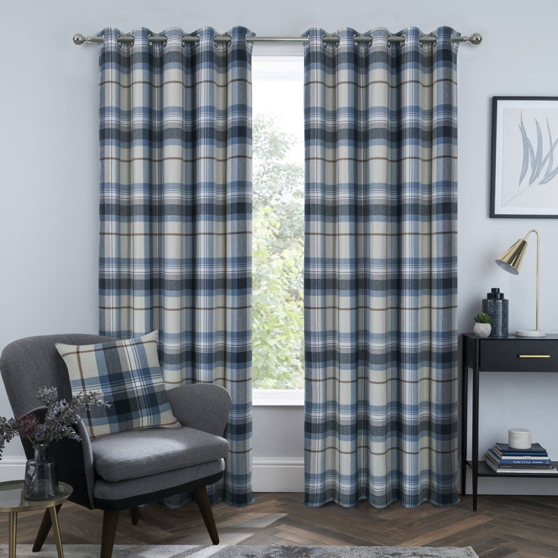 Gulley Blackout Curtain Pair, Navy, 114 W x 183 D cm