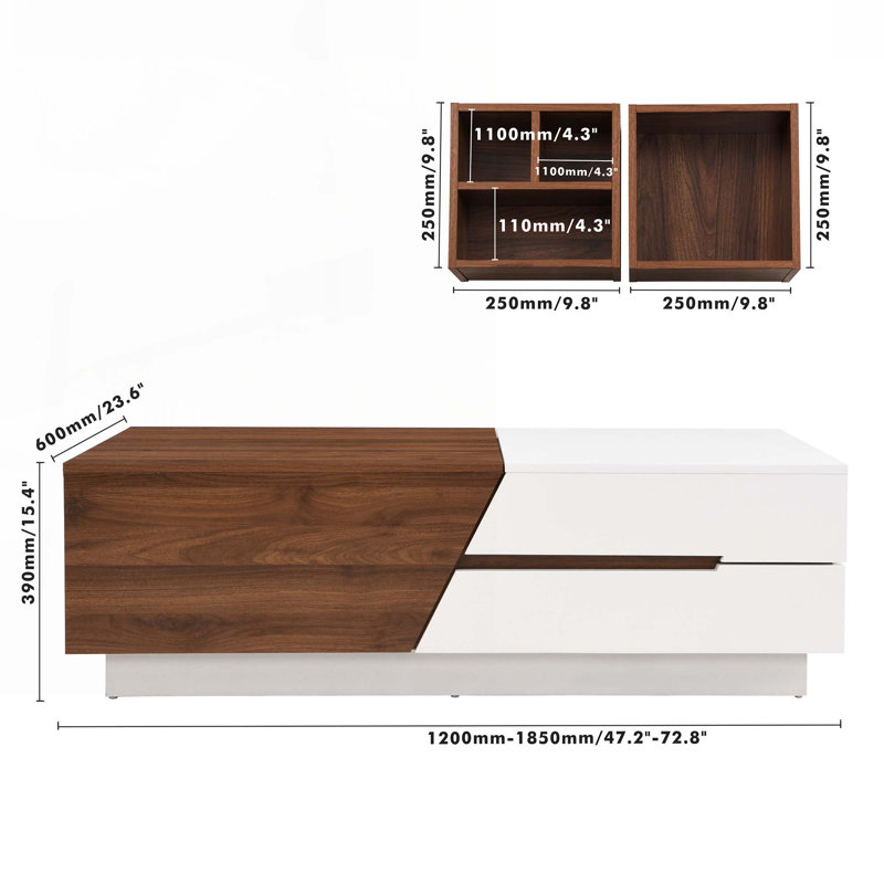 Coffee Table with Extendable Sliding Top Coffee Table