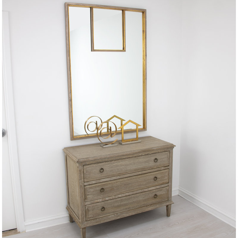 Porta Rectangle Metal Mirror, Champagne