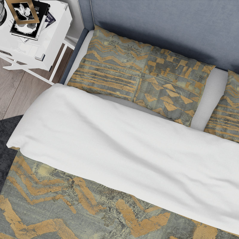 Polyester Weave / Muslin Abstract Duvet Cover, King Duvet Cover + 2 Shams