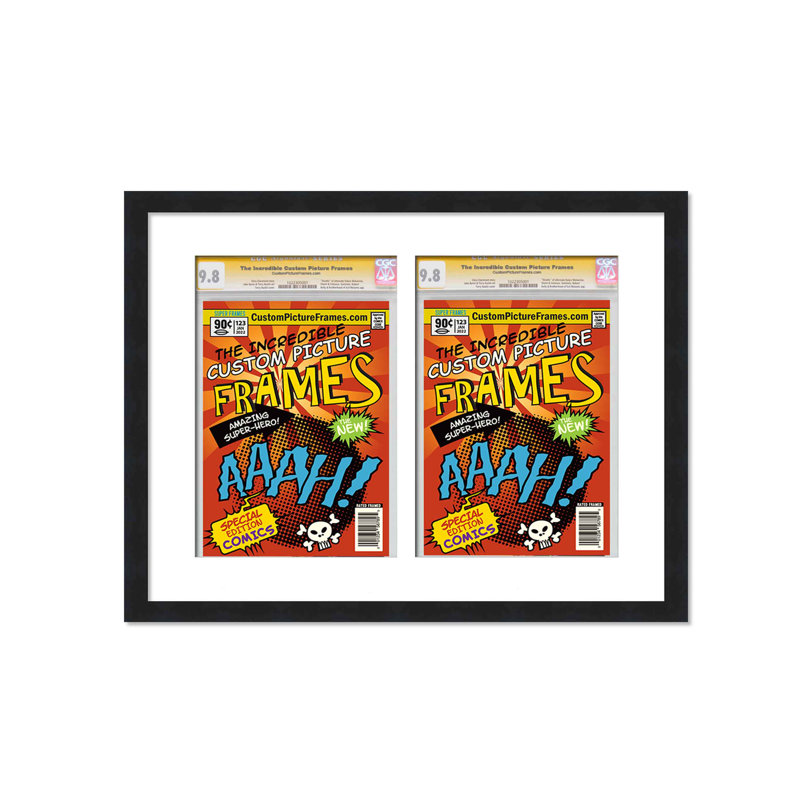 Wood Picture Frame with Mat, Black/White