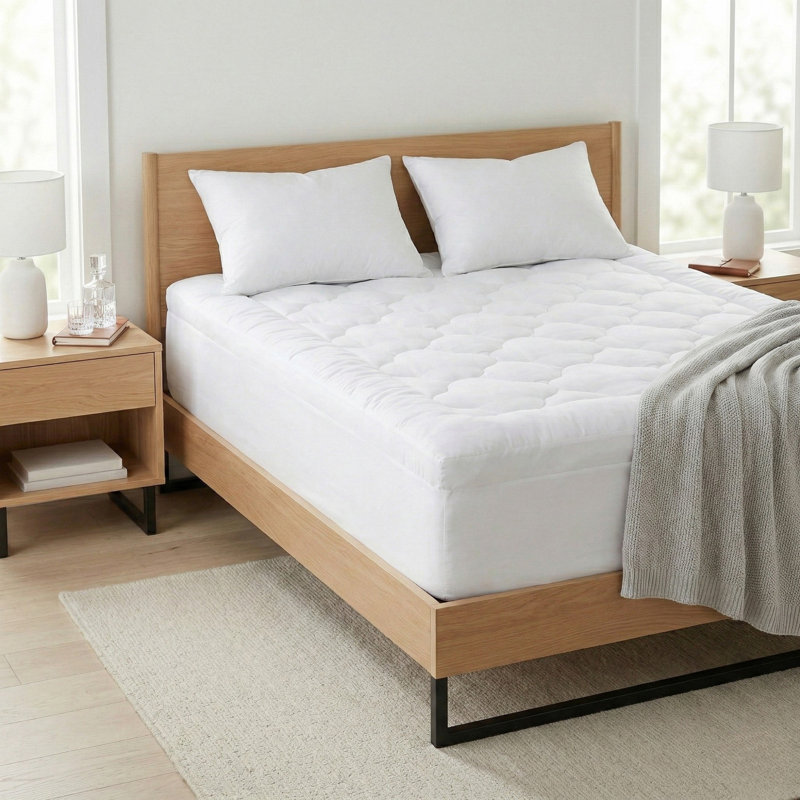 Adaptive Comfort Plush Mattress Topper with 100% Cotton Shell for Breathable Comfort - QUEEN, Queen