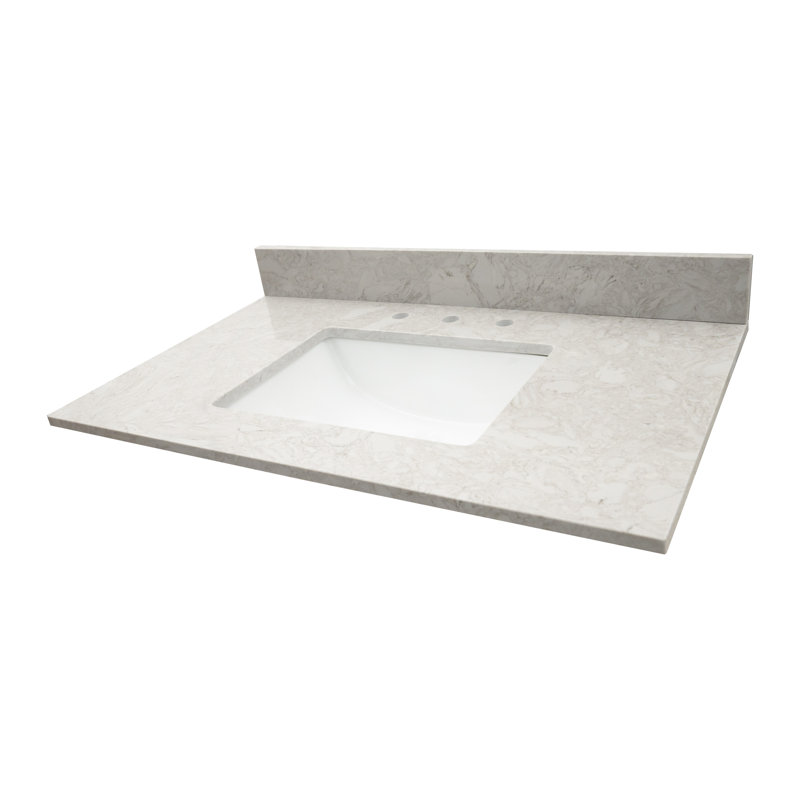 37 in. W x 22 in. D Bathroom Vanity Top with Single Sink