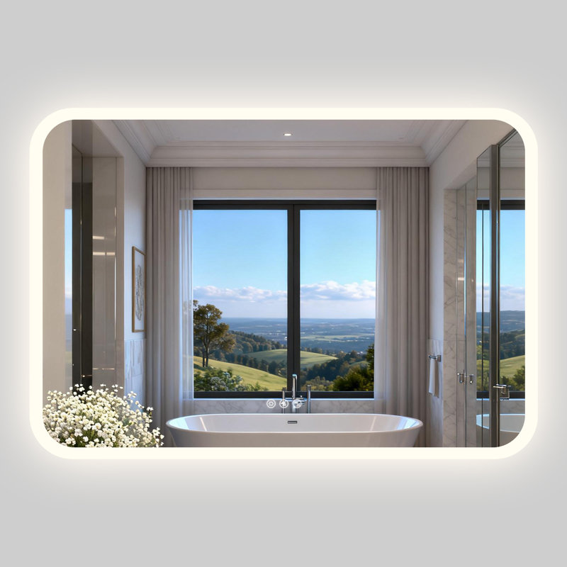 Led Anti-Fog Bathroom Vanity Mirror With Lights,Bluetooth, Dual Poweful Speaker,3 Color Temperature,Dimmable Ip66, 28" x 40"