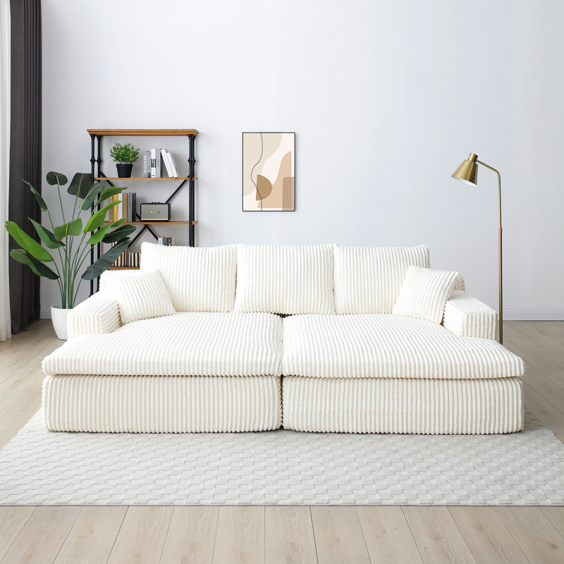 Méridienne de 102 po Beige