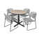 Round X-Base Breakroom Table & 4 Zeng Stack Chairs