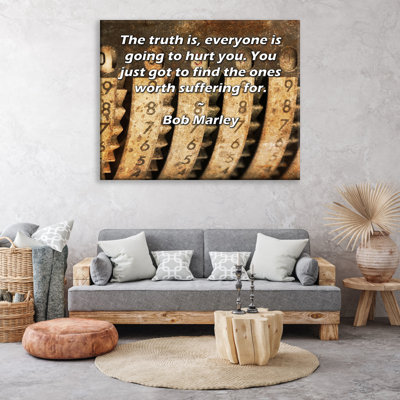 Toile tendue de la galerie ArtsyQuotes par Bob Marley: «La réalité, c'est que tout le monde va vous faire du mal. Vous devez juste trouver ceux qui valent la peine de souffrir.