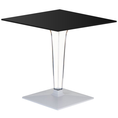 Ice HPL Top Square Table with Transparent Base 24 inch