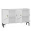 Meuble télé moderne, blanc, 47,2 po x 11,8 po x 29,5 po | 100% panneau de particules enduit de mélamine, épaisseur: 0,7 pouce | Pieds élégants en PVC (hauteur de 5,9 pouces) | Parfait pour le salon, design élégant et fonctionnel-1180721055
