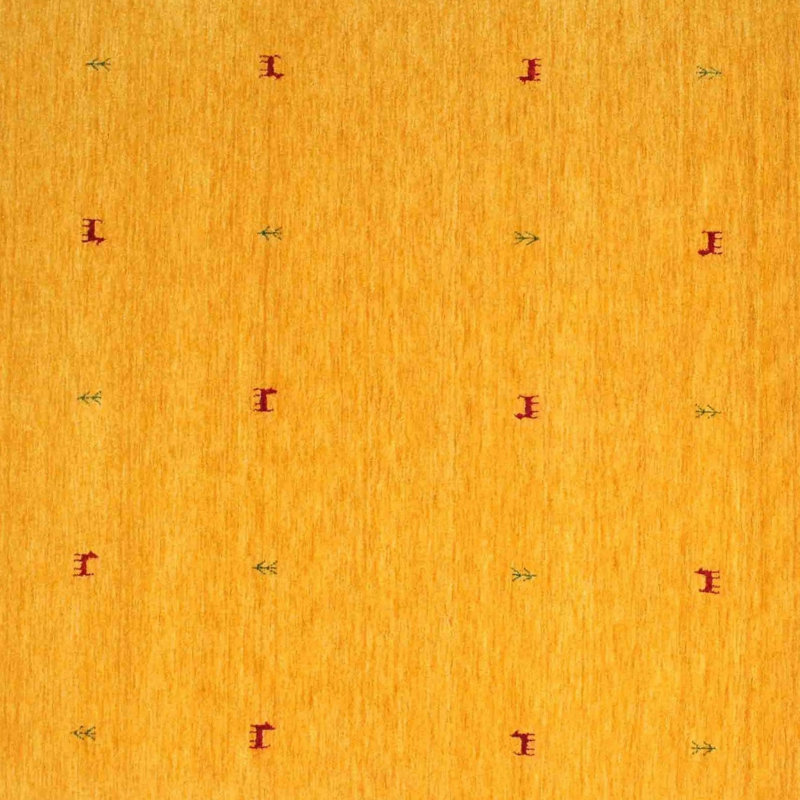 Tapis de zone jaune contemporaine, Carré 4 pi
