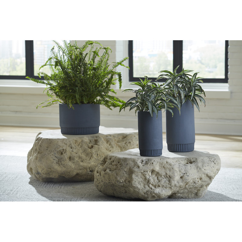 Cast Boulder Coffee Table, Roman Stone, SM