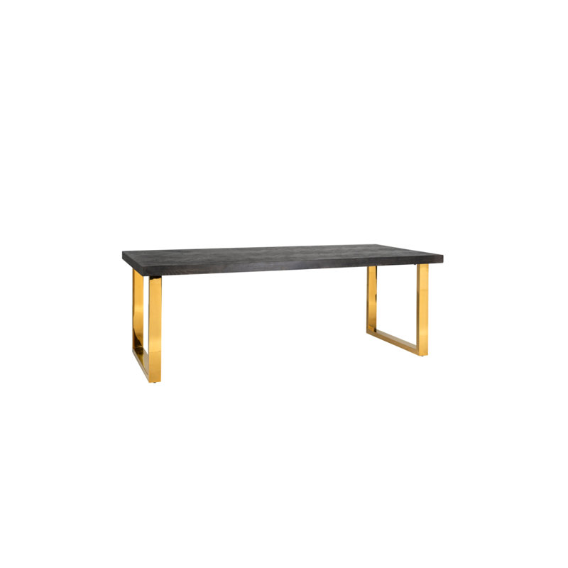Blackbone Dining Table, Gold, 30" H x 71" L, Standard Table (30” Height)
