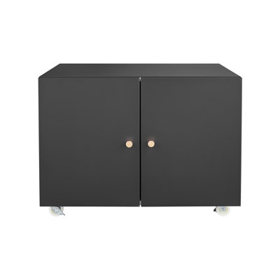 Classeur mobile noir en acier à 2 portes pour bureau