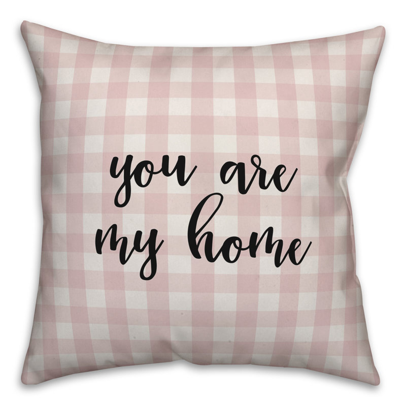  Coussin You are My Home, Coussin décoratif, Rose / Noir