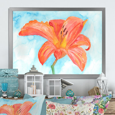 " Orange Lily Flower " Painting Print