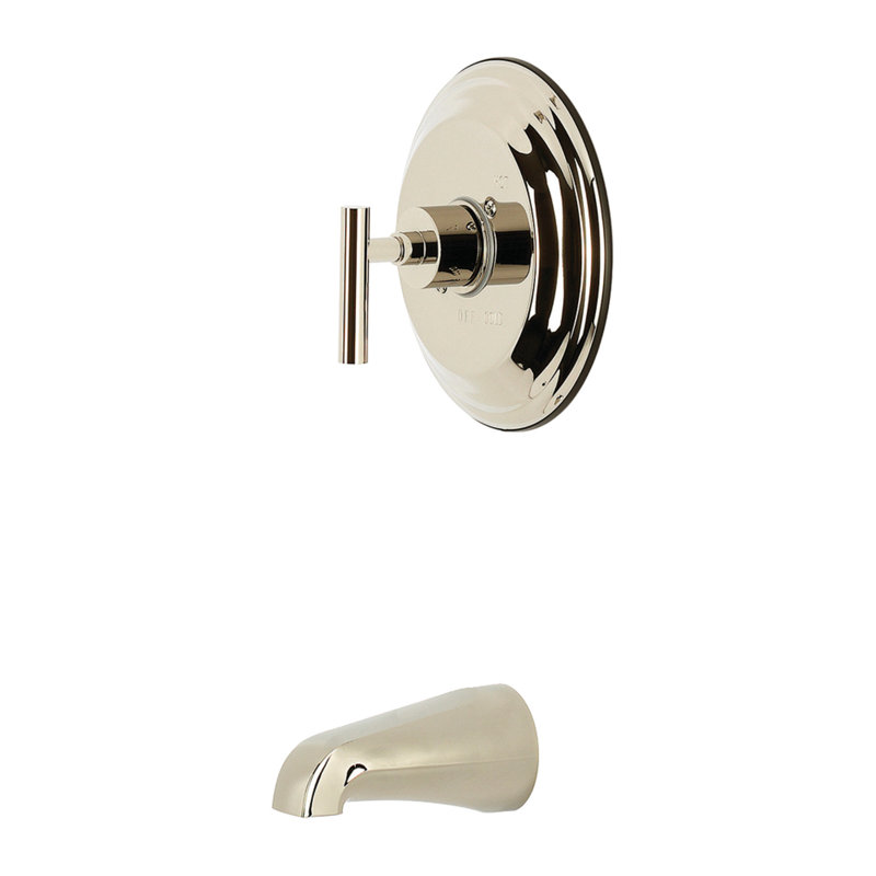 Robinet de baignoire à pression équilibrée Kingston Brass Manhattan à poignée unique, Polished Nickel