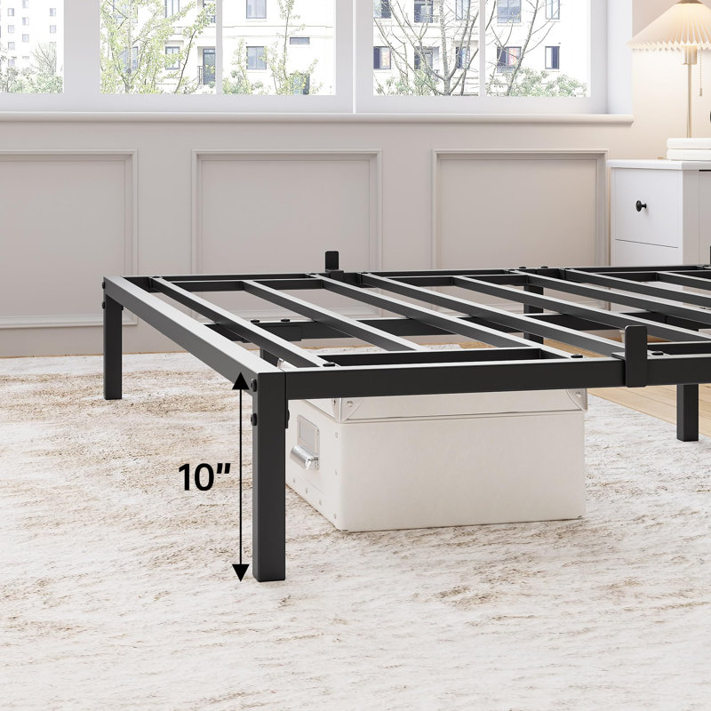 Bed Frame No Box Spring Needed, Sturdy Metal Platform Bed Frame, Basic Metal Bed Frame,10 Inch, Full