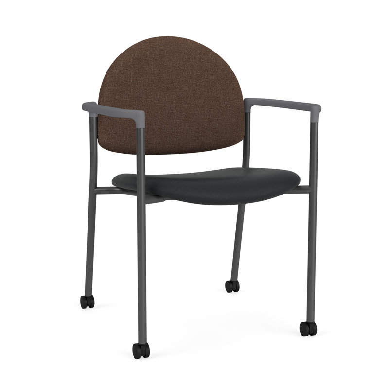 Chaise d'invité à chat avec roulettes, Gris anthracite, Modena Graphite / Archetype Café