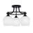 Paramount 3 Light Semi-Flush Shown In Matte Black Finish With 6" White Marble Glass