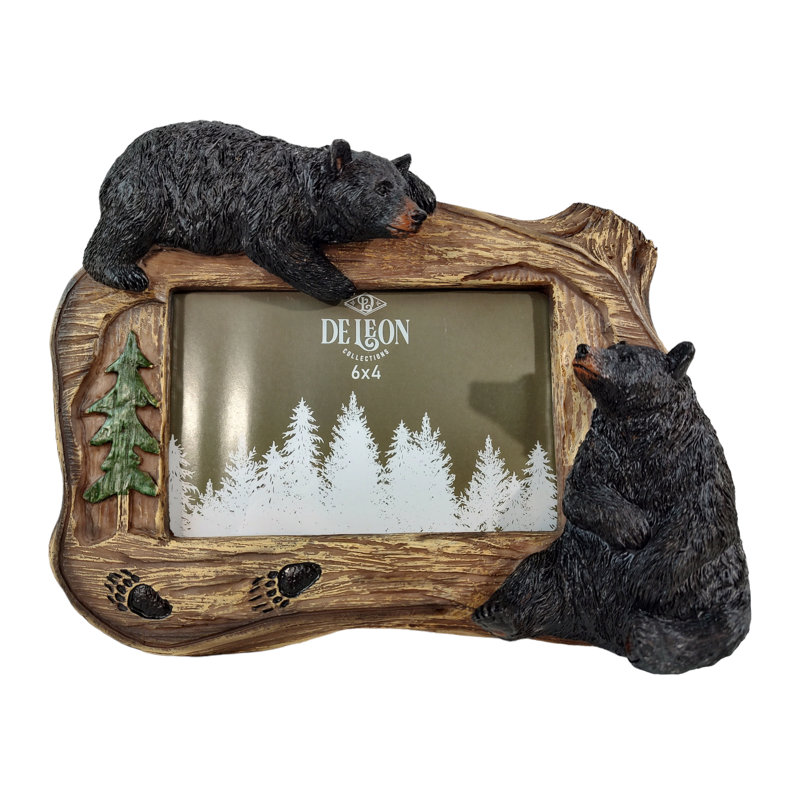 Cadre photo en bois 6 pi x 4 po Woodland Black Bear on Forest