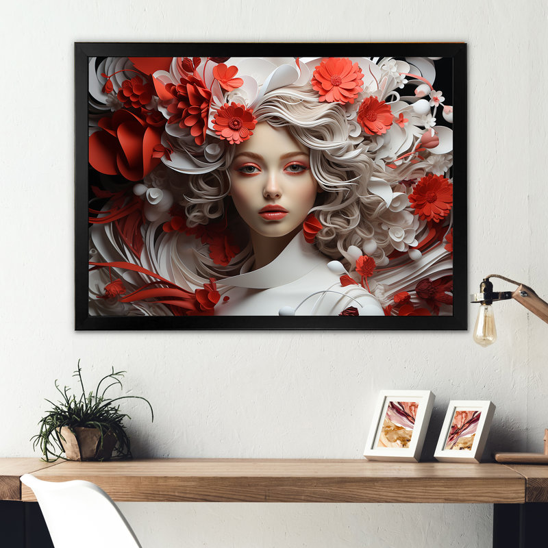 «Zen Silence I» sur toile japonaise, rouge et grise, Cadre simple noir, H 34 po x l 44 po x P 1,5 po