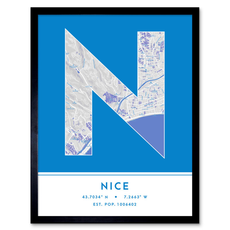 Nice France City - Single Picture Frame Typography