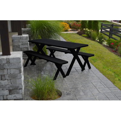 Dyann Rectangular 6 - Person Pine Picnic Table