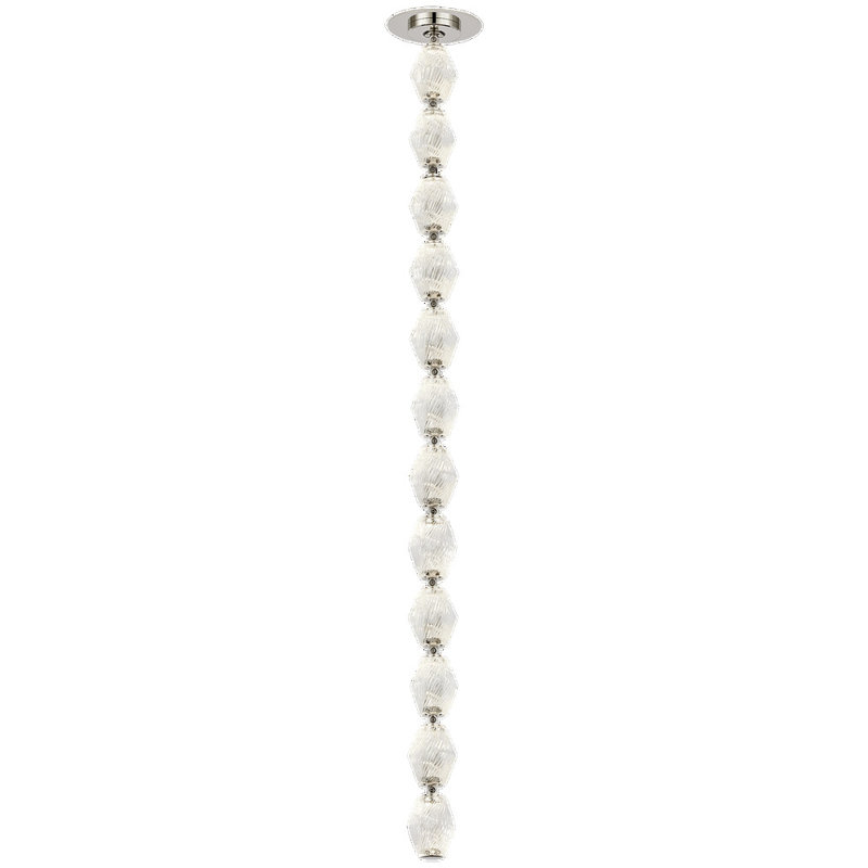 Collier LED Pendant, Surface Polished Nickel, 38.9" H x 2" W x 2" D, 3000K