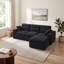 Canapé d'angle modulaire Cloud en forme de L de 103 pouces avec méridienne, assise extra profonde, revêtement en velours côtelé-1587661924