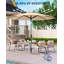 Parasol de patio de 9 pi avec lumières solaires, parasol de table de marché extérieur avec 8 nervures avec 32 lumières DEL et manivelle inclinable pour piscine, terrasse, jardin-639156611