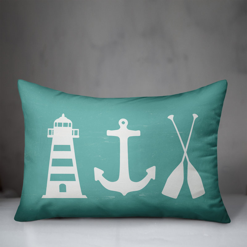  Housse et insert de coussin rectangulaire Coastal, Sarcelle
