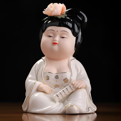 Handcrafted Tang Dynasty Lady Sculpture – Artistic Ceramic Ornament