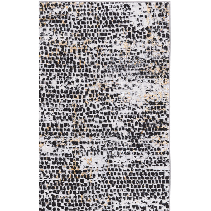 Alohi 254 Area Rug In Charcoal / Gold, Square 6'7"