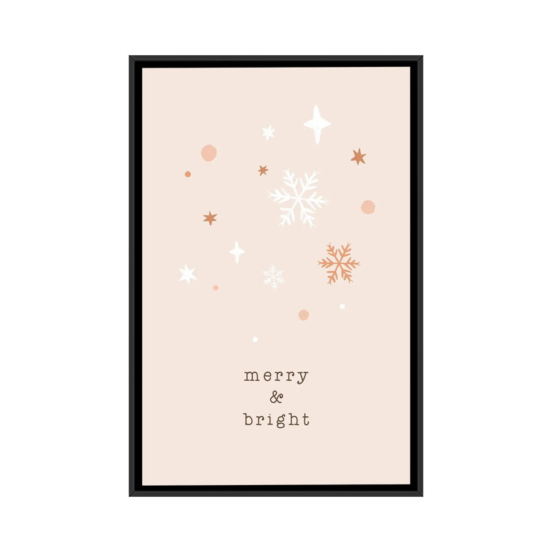 "Merry & Bright" par Orara studio, reproduction d’art, H 40 po x l 26 po x P 1,5 po, Toile avec cadre noir, Pas de tapis