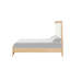 Lit très grand avec tête de lit matelassée, finition naturelle et style transitionnel, fabriqué en bois d'ingénierie en bois d'hévéa massif pour cadre de chambre à coucher en bois d'hévéa, placage de manguier