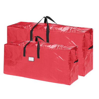 Sacs de rangement pour arbre de Noël - 2 bacs tissés pour des arbres artificiels allant jusqu'à 16 pieds - Protège les décorations des Fêtes contre les dommages par Elf Stor