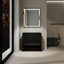 Meuble-lavabo de salle de bain de 91 cm (36 po) en contreplaqué de chêne noir, autoportant, 2 portes, résistant aux rayures, montage facile.