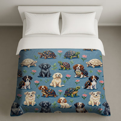 Housses de couette Dogs Turtles Flowers